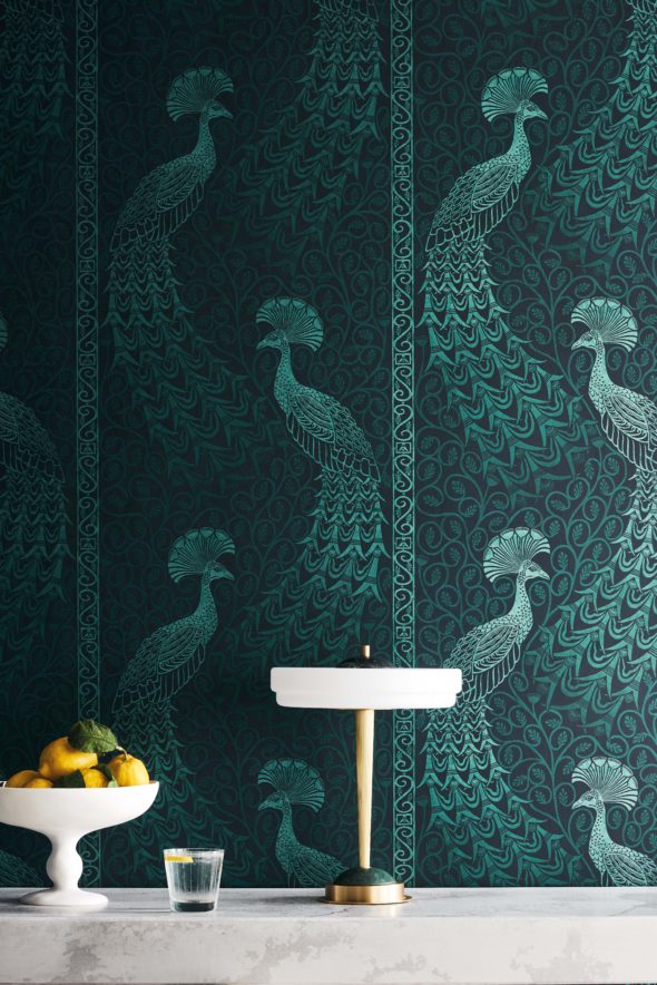 Pavo Parade 116-8028 wallpaper from the Pearwood collection by Cole & Son