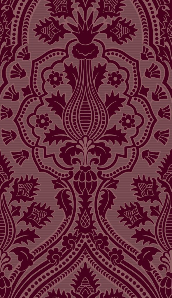 Pugin Palace flock 116-9034 wallpaper from the Pearwood collection by Cole & Son