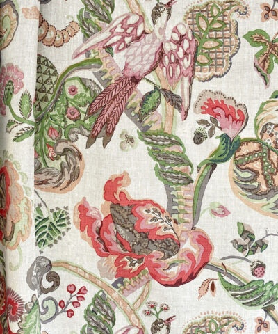 Poppinjay Linen Print - Rosa Mundi fabric